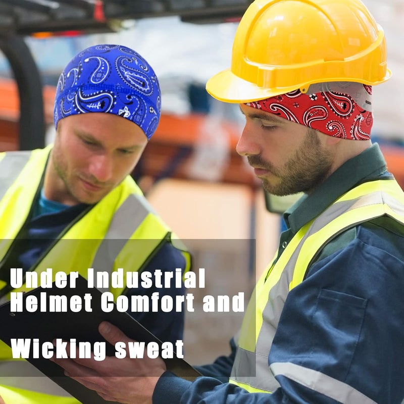 Tarpop 10 Pcs Men Skull Caps Cooling Welding Hard Helmet Liner Cycling Skull Caps Wicking Beanie Do Rag Head Wrap for Men - Image 3